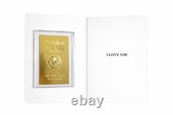 0.4 Grams 18 Carat Gold Coin Gold Bar 18K I Love You Card Gift