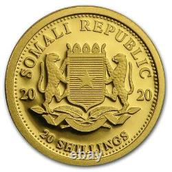 0.5 Gram 999.9 Fine Gold Bullion AFRICAN WILDLIFE ELEPHANT Coin 2020