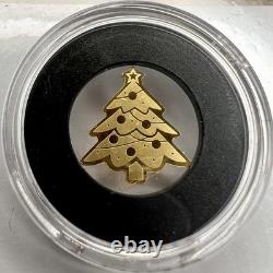 0.5 Gram. 9999 Fine Gold Palau $1 Christmas Tree Coin with COA 15k Mintage