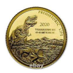0.5 gram 999.9 Fine Gold 24K Prehistoric Life Series Tyrannosaurus Coin 2020