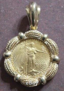 1/10 Ounce Gold Eagle In 14k Gold Bezel (approx. 7.1 Grams)