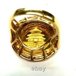 1/10th Oz. 999 Fine Gold Panda Coin 14K Gold Setting Ring -size 5.5 (8.7 grams)