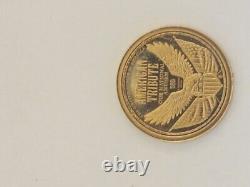 1/2 Gram 14K (. 585) Solid Gold Proof National Anthem Coin DAWNS EARLY LIGHT. 05g