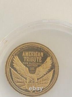 1/2 Gram 14K (. 585) Solid Gold Proof National Anthem Coin DAWNS EARLY LIGHT. 05g