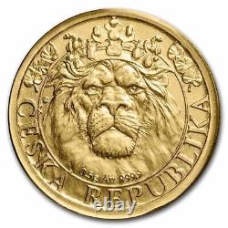 1/2 Gram 9999 Gold Czech Lion of Judah Coin in $100 Euro Gold Foil 4 Collectors