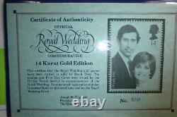 1.2 Grams Prince Charles Lady Diana 1981 Wedding. 585 Gold Coins Coa Rare 4co