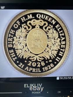 1/2g 2026 Alderney G£5 Q Elizabeth II 100th Anniv Of Birth NGC PF69 Ultra Cameo