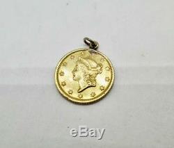 1.4 Gram Yellow Gold Gold Liberty Head $1 Coin Pendant