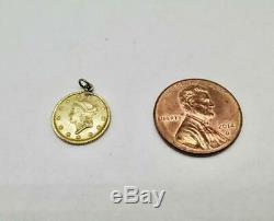 1.4 Gram Yellow Gold Gold Liberty Head $1 Coin Pendant