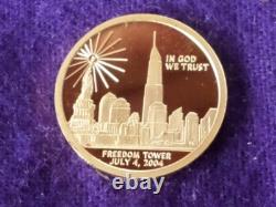 1/4oz 9999 Fine Gold $25 Freedom Tower Coin July 4, 2004 N Marianna Islands Nice