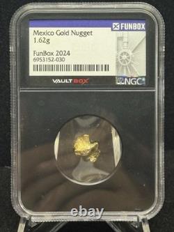 1.62 Grams Mexico Gold Nugget VaultBox Vault Box NGC Funbox Large Unique
