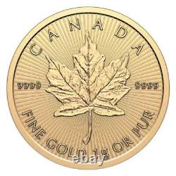 1 Gram 2025 Gold Maple Leaf Coin. 9999 Pure Gold Bullion Maplegram