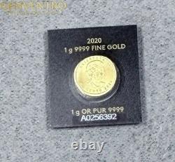 1 Gram Canada Gold Maple Leaf Coin 50C. 9999 Fine Gold New in Assay BU #G639