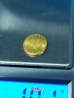 1 Gram Fine Gold. 999 Canada'MapleGram' 50c Coin PURE GOLD