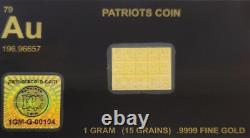 1 Gram Fine Gold Bar Breaks into 15 + FREE SILVER K