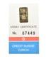 1 Gram Gold Bar Credit Suisse Zurich 7296