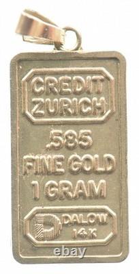 1 Gram Gold Bar Credit Zurich Vintage 2381
