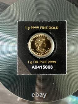 1 Gram Gold Maple Leaf Coin In Maplegram 99.99% pure Gold Bullion. 9999
