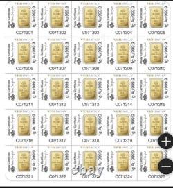 1 Gram Gold PAMP Fortuna Coin 99.99% pure Gold Bullion. 9999