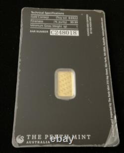 1 Gram Gold Perth Mint Bar Sealed In Assay #C248018 Round Money Coin Shop