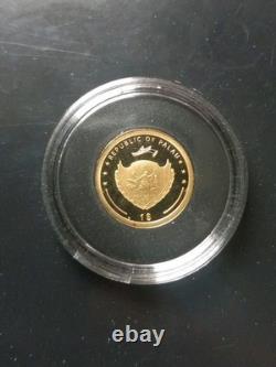 1 Gram Proof Gold Round, Good Luck, Real Four Leaf Clover In Capsule with Coa