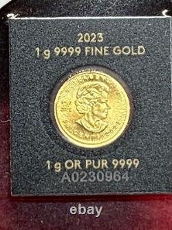 1 Gram Pure Gold 2023 Royal Canadian Mint Maple Leaf Coin In Assay