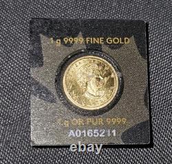 1 Gram Royal Mint Canadian Maple 9999.9 Leaf 1g Gold Coin! Encased Serial #D 1 Gram Royal Mint Canadian Maple 9999.9 Leaf 1g Gold Coin! Encased Serial #D