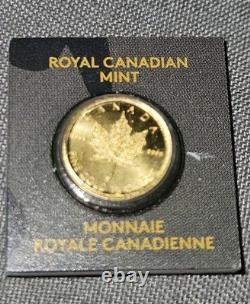 1 Gram Royal Mint Canadian Maple 9999.9 Leaf 1g Gold Coin! Encased Serial #D