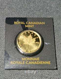 1 Gram Royal Mint Canadian Maple 9999.9 Leaf 1g Gold Coin! Encased Serial #D