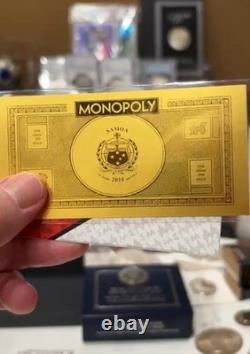 1 Gram Samoa. 999 Fine Gold Monopoly Note Licensed Monopoly Bullion -gift Gold