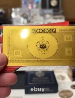 1 Gram Samoa. 999 Fine Gold Monopoly Note Licensed Monopoly Bullion -gift Gold