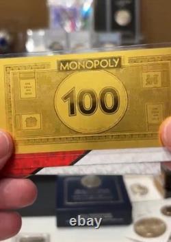 1 Gram Samoa. 999 Fine Gold Monopoly Note Licensed Monopoly Bullion -gift Gold
