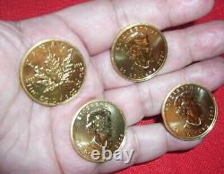 1 Oz Canada Gold Maple Coins 9999 Pure Circulated Random Years 124.5 Gram Total