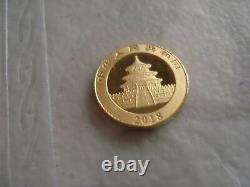 1-bu 2018 1 Gram. 999 Gold, 10 Yuan, Chinese Panda, Sealed In Packet (g-18)