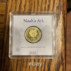 1 gm Gold 2021 Armenia 100 Dram 1g. 999 Gold Coin NOAH'S ARK with COA