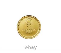 1 gram. 999 Pure gold Coin withAssay. Great investment Good Luck Lotus Gift Diwali