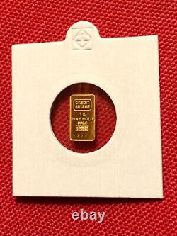 1 gram Credit Suisse 999,9 Fine Gold Minted Bar #23282