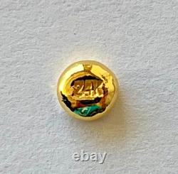 1 gram GOLD bar. 9999 hand poured bar + 1g. 999 silver bar