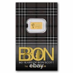 1 gram Gold 80th Anniversary Bon Scott Bar (In Assay)