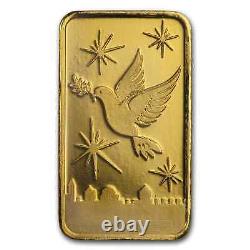 1 gram Gold Bar Holy Land Mint Dove of Peace (Argor-Heraeus) SKU#167448