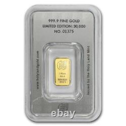 1 gram Gold Bar Holy Land Mint Dove of Peace (Vintage Assay)