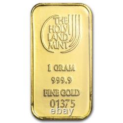 1 gram Gold Bar Holy Land Mint Dove of Peace (Vintage Assay)