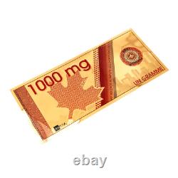 1 gram Gold Canadian Maple Leaf Aurum Note One Thousand Milligrams Canadian