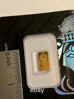 1 gram Scottsdale Mint 9999 Fine Gold'Prepper' Art Bar in Certified Assay Card