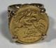 10.28 Grams Gold Coin Ring In 9k+ Setting. 1/2 Sovereign Coin. Size 5.25