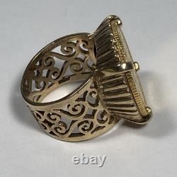 10.28 grams Gold Coin Ring in 9K+ Setting. 1/2 Sovereign Coin. Size 5.25