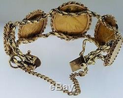 $10+$5+$2.50US Gold Indian Bracelet 5 Gold COINS 22K Weight is 73.3 GramsWOW