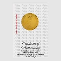 10 Grams Real Gold Coin Engraved Round 24Kt 995 Purity RSBL Seal Certified