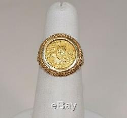 10 K Yellow Gold 1992.999 1/20 oz. 5 Yuan Panda Coin Ring Size 5 1/2 4 grams