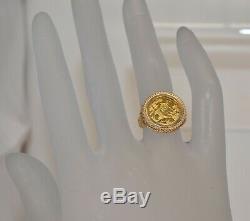 10 K Yellow Gold 1992.999 1/20 oz. 5 Yuan Panda Coin Ring Size 5 1/2 4 grams